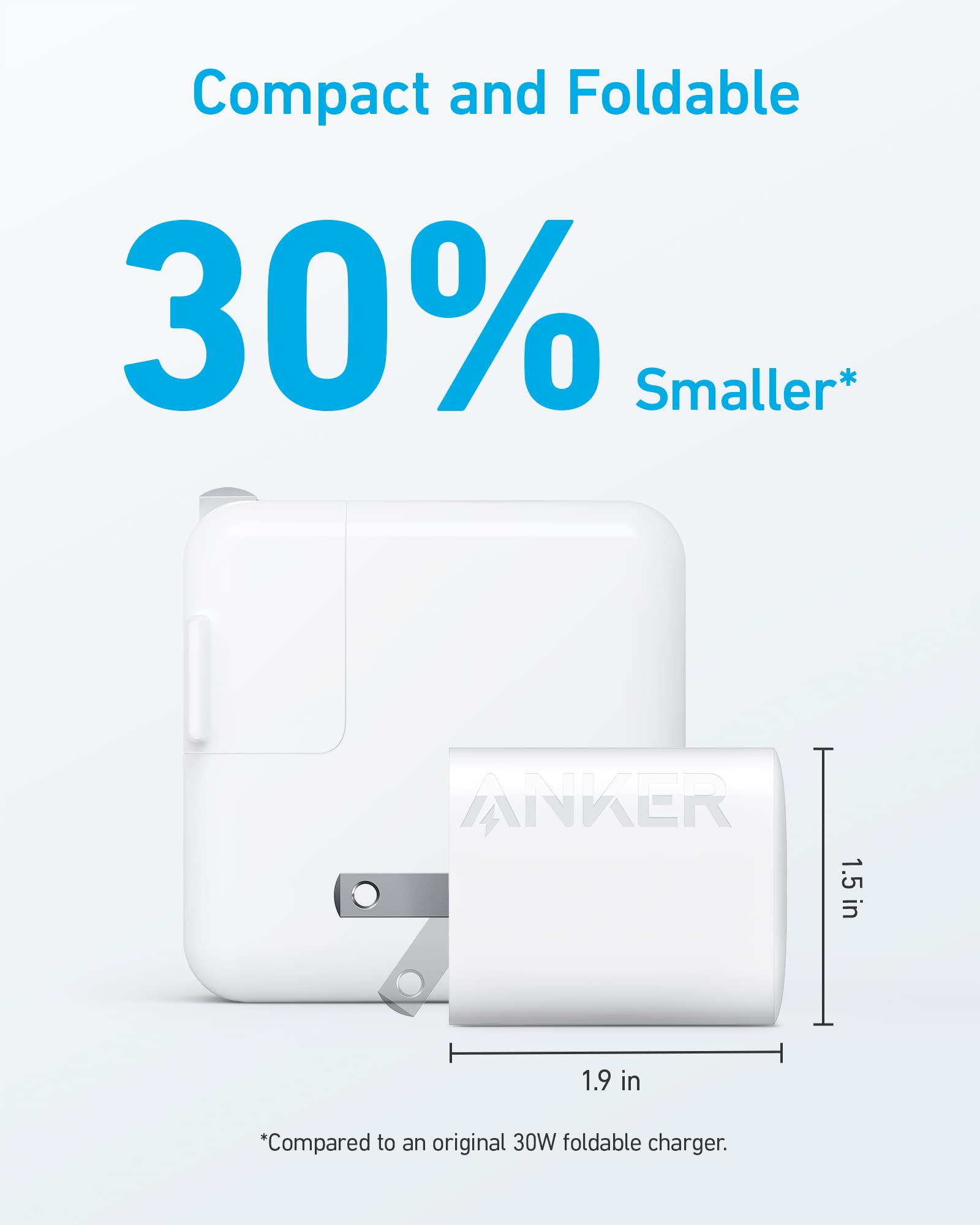 30W USB-C Charger, Anker 312 Charger with Compact and Foldable Design, 2-Pack 30W Fast Charger for iPhone 17/16/15 Series, Samsung S23, MacBook Air, Pixelbook, iPad Pro, and More (Cable Not Included)