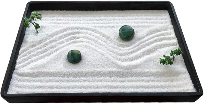 ICNBUYS Mini-Zen-Garten mit Ablage, Sand, Rechen, Zeichenstift
