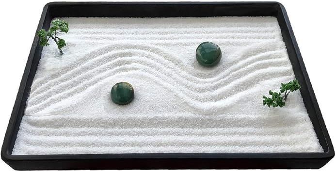 ICNBUYS Mini-Zen-Garten mit Ablage, Sand, Rechen, Zeichenstift