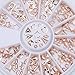 NICOLE DIARY Rose Gold Rivet Nail Studs Oval Circle Square Hollow Frame Mixed DIY Metallic 3D Nail Decoration