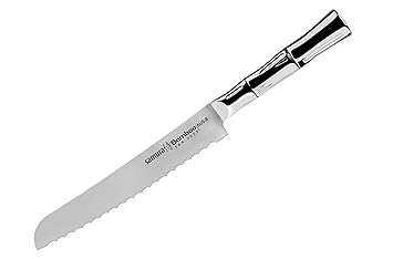 Samura Profi Brot-Messer ultra-scharf, groß, aus japanisch AUS 8 Edelstahl, 20 cm Klinge, Stahl Handgriff, ergnomisch, rostfr
