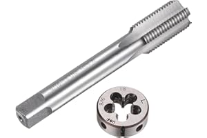 uxcell 2pcs Tap and Die Set, 9/16-18 UNF Left Hand Thread Tap & Round Die, Tapping Threading Tool Tap & Die Kit for Nut Screw