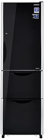 Hitachi 342 L Frost Free Multi-Door Refrigerator(R-SG32FPND, Glass Black, Inverter Compressor)