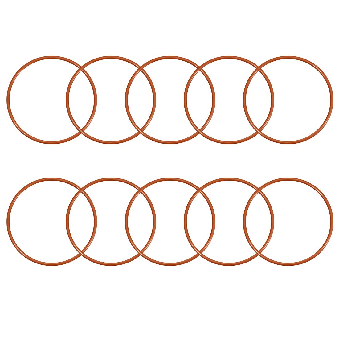 sourcingmap Silicone O-Ring, 76mm OD, 69.8mm ID, 3.1mm Width, VMQ Seal Rings Gasket, Red, Pack of 10