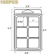 ASelected Wax Melt Molds 100 Pcs 6 Cavity Clear Plastic Clamshell Tray view 2