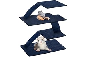 C-LIGHT Ferret Cage Liner, for Ferret Nation & Critter Nation Cage, 4-Layer Absorbent Pad with Ultrasonic Welding, Chinchilla Cage Accessories kit, Anti-Leak, Odor Control (All-Set-B)