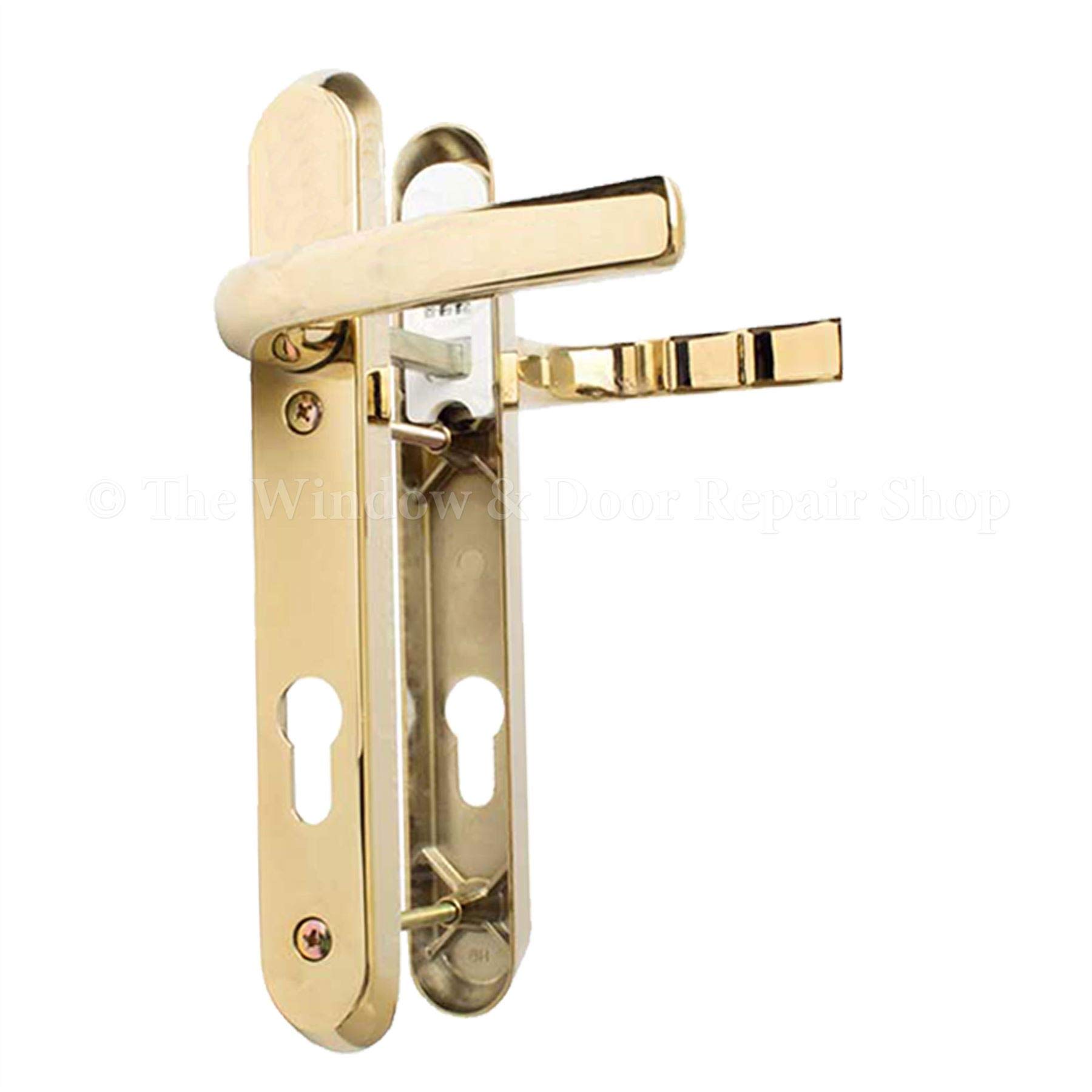 Avocet DHAFCGLLS Affinity Lever Sprung Door Handle Set, Polished Gold, Fixings Centres 122mm