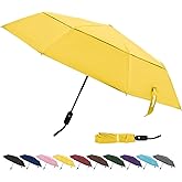 TradMall Travel Umbrella, 42/45 Inches Double Vented Canopy Windproof Automatic Strong Compact Folding Umbrellas for Rain Women and Men