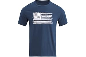 H HYFOL Men's Graphic T-Shirts USA Flag 100% Cotton Short Sleeve American Patriotic Crewneck Casual Regular Tee Shirts