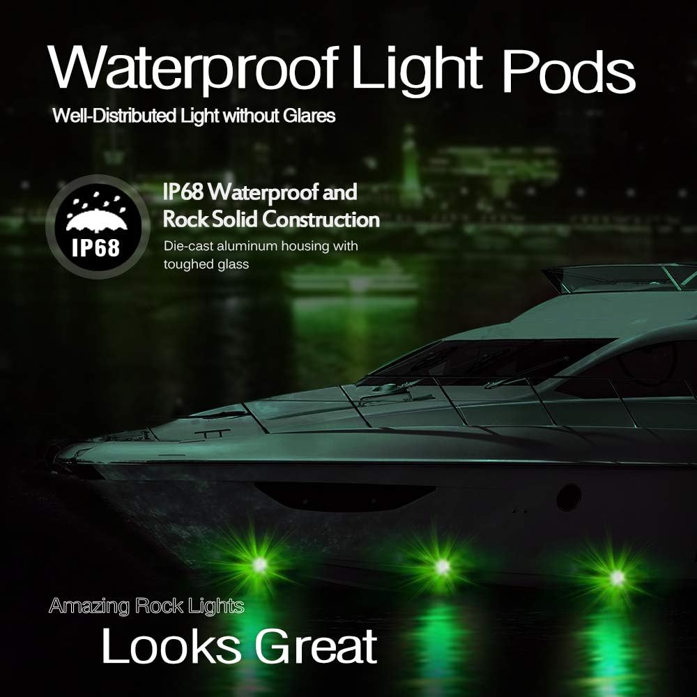 MICTUNING 2nd-Gen RGB LED Rock Lights with Bluetooth Controller, Timing Function, Music Mode - 4 Pods Multicolor Neon LED Light Kit: Automotive