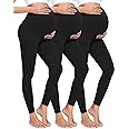 3 Pack Maternity Leggings Over The Belly High Waist Yoga Pants Workout Leggings Comfy Tights