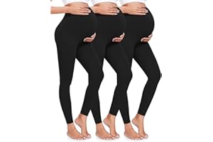 3 Pack Maternity Leggings Over The Belly High Waist Yoga Pants Workout Leggings Comfy Tights