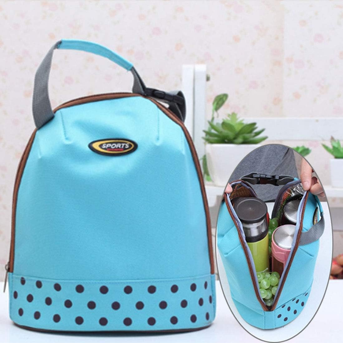 G-rf Vacuum Sealer Food Saver, Portable Handle Thicken Insulated Luncheon Bag, Size: 2623cm (Orange) (Color : Blue)