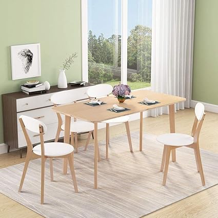 Tribesigns Dining Table Modern Solid Wood Compressed Dining Room