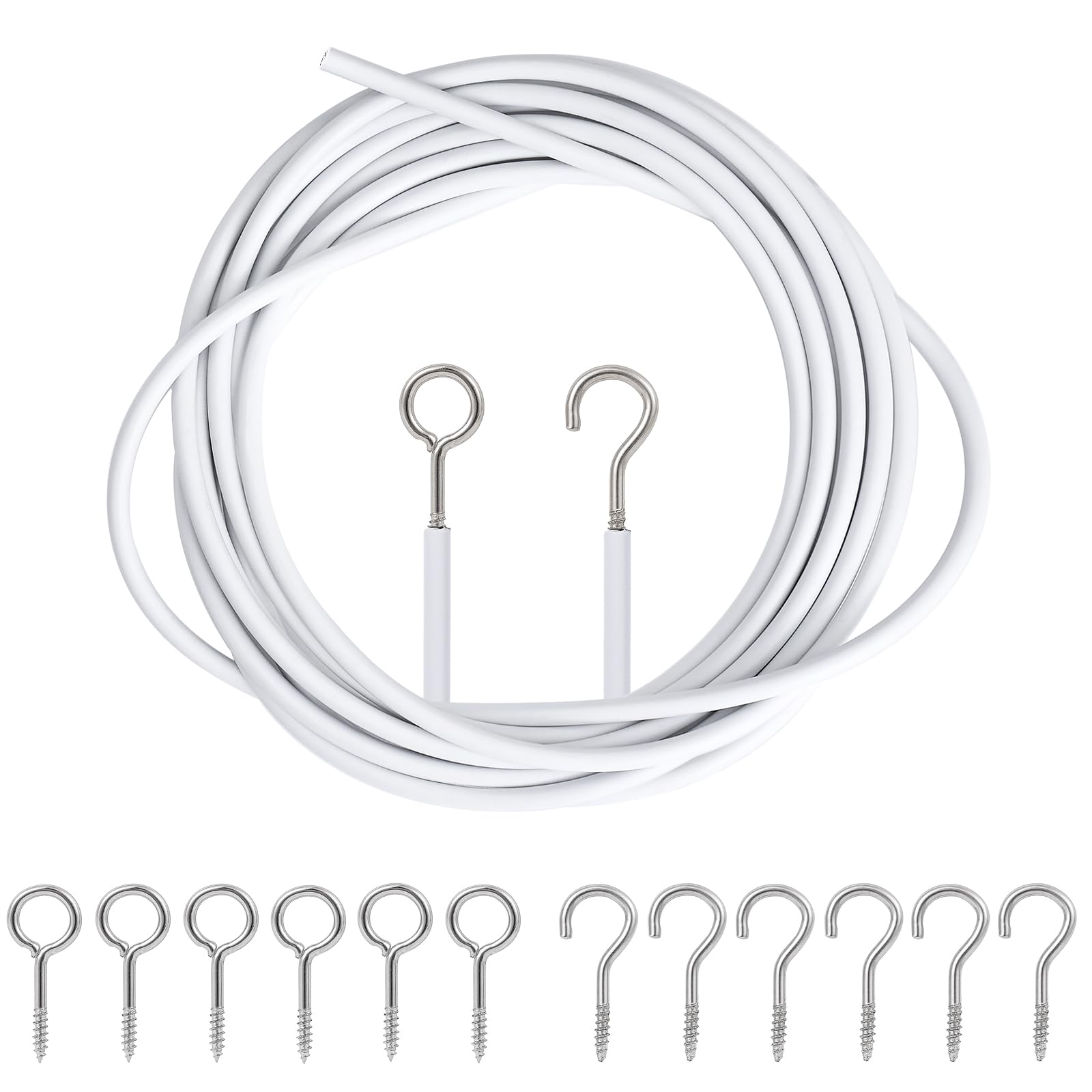 Net Curtain Wire 3 Meter includes 6 Eyes and 6 Hooks for hanging Curtains?