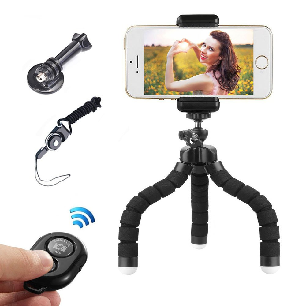 Trípode Flexible Mini Trípode Móvil con Control Remoto Bluetooth para la Cámara
