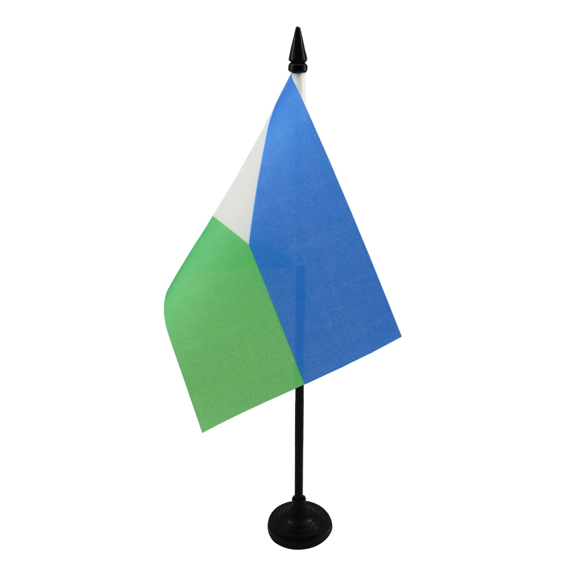 AZ FLAG - Djibouti Table Flag 4'' x 6'' - Djiboutian Office Mini Banner 100% Polyester 15 x 10 cm - Mini Desk Flag with 10'' Pole and Black Plastic Base