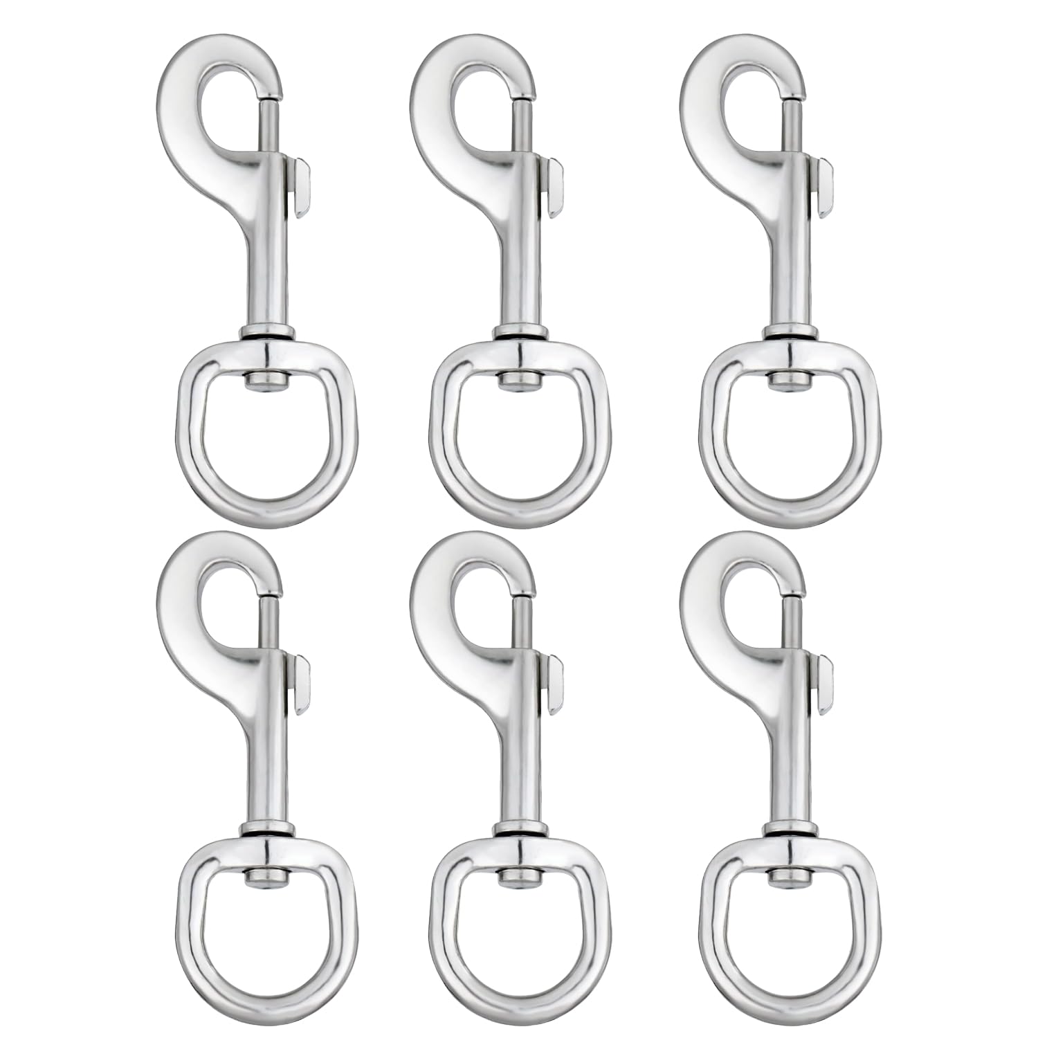 6 Heavy-Duty Swivel Clips for Dog Leads – Secure Snap Hook Fasteners with Rotating Eye Bolts, Durable Trigger Clasps for Collars & Leashes, Multi-Purpose Pet Accessory Set