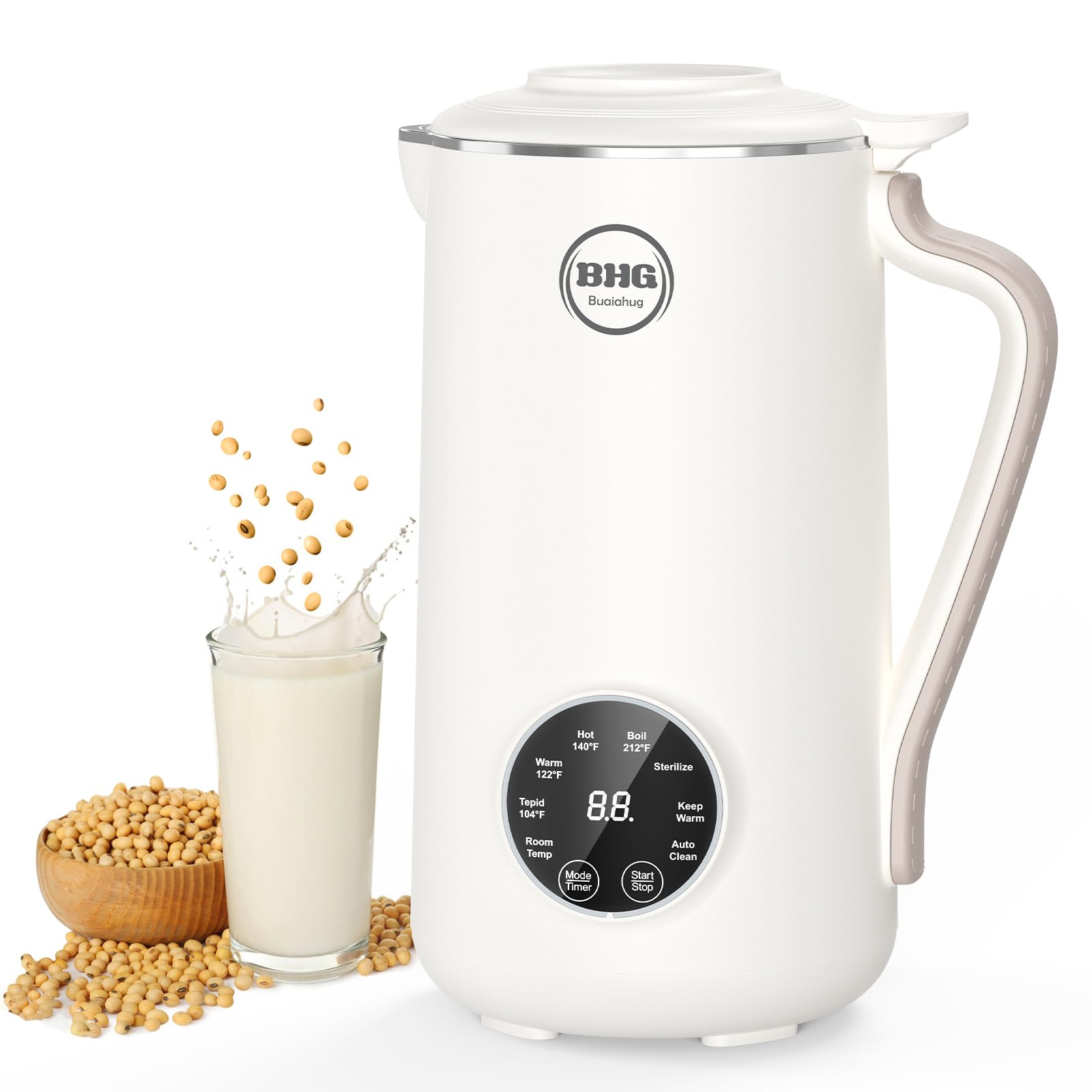 Photo 1 of 40oz Nut Milk Maker Machine - Multi-Functional Automatic Almond with 10 Blades, Plant-Based, Oat, Soy, and Dairy Free Beverages 12 Hours Timer/Auto-clean/Room Temp/Keep Warm/Boil, White