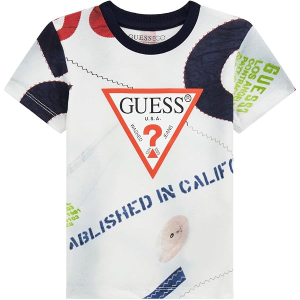 Shorts Actifs Guess Garçon - Imprimé éco, Taille élastique - Pour Sport, Loisirs - Coton Biologique