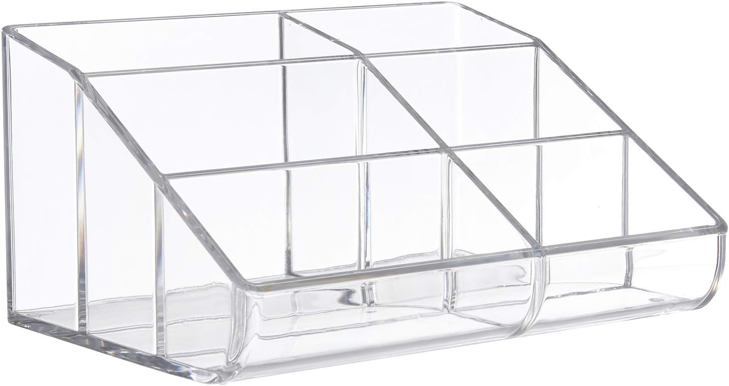 STORi Clear Plastic 6-Compartment Vanity Makeup Organizer: Home & Kitchen