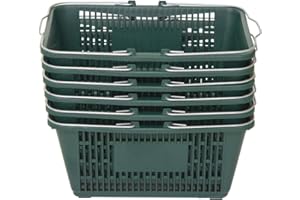 RETAIL RESOURCE Hunter Green Hand Baskets Plastic Set of 6, 66969