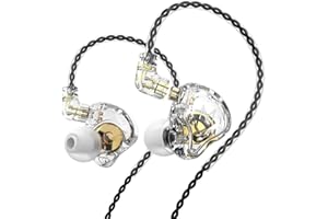 Sicanal TRN MT1 HiFi Earphone Dual Magnetic Dynamic Driver Sport Headphone in Ear Monitor Noise Cancelling Headset (Without Mic, Clear)