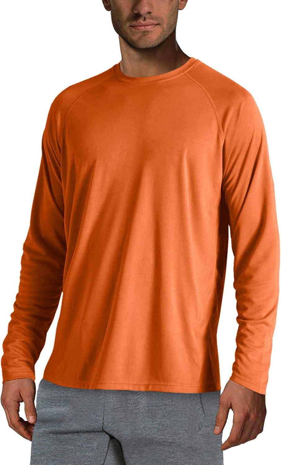 KEFITEVD Men's UPF 50+ UV Sun Protection Performance Long Sleeve T-Shirt Workout Quick Dry Rashguard: Clothing