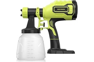 3D VO INN Cordless Paint Sprayer Compatible with Ryobi 18V Battery (Battery Not Included),1000ml/min High Flow,1000ml Container,150 Din/s Max Viscosity,Paint Sprayer for Furniture（Green）