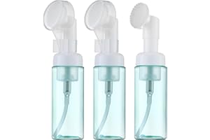 Owlyee 2oz Foam Bottle (3PCS) with Brush, Empty Foaming Pump Dispenser for Hand Soap, Lash Cleanser, Shampoo to Travel (60ml, Green)