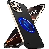 GRECAZO Magnetic Slim Case Fit for iPhone 16 Pro Max Phone Case 6.9"(2024) Ultra-Thin Lightweight Durable Frameless Matte Hard for MagSafe Cover Case with Pull Ring Shockproof Non Slip Rope-Black