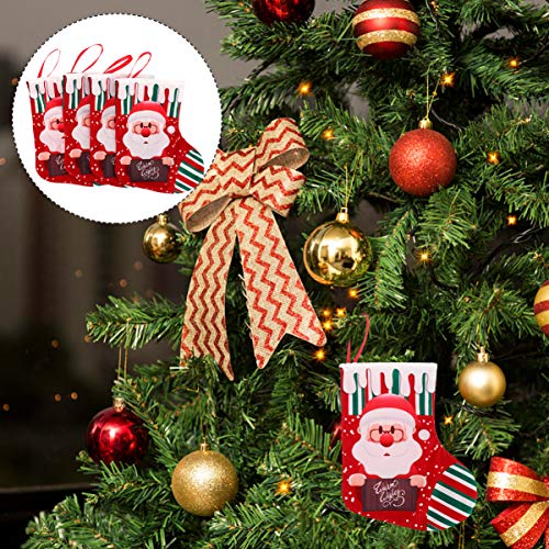 ABOOFAN-4-Stks-Mini-Kerstsokken-Kerstman-Opknoping-Sokken-Cadeau-Traktatie-Zak-Vakantie-Bestek-Houder-Kerstboom-Opknoping-Decor-Voor-Openhaard-Muur-Raam-16X11-Cm