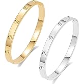 Gold Bracelets for Women Love Bangle Cubic Zirconia Stainless Steel Bracelet Jewelry Non Tarnish Jewelry with Sparkling Crystal Birthday Gift for women.