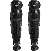 CEPHKY 2 Pack Softball/Baseball Knee Leg Guard, Doulbe Leg Knee Savers for Youth/Adult Catchers, 16.8in Full Wing Shin Guards with Adjustable Straps, Fit Well and Comfortable, White/Black