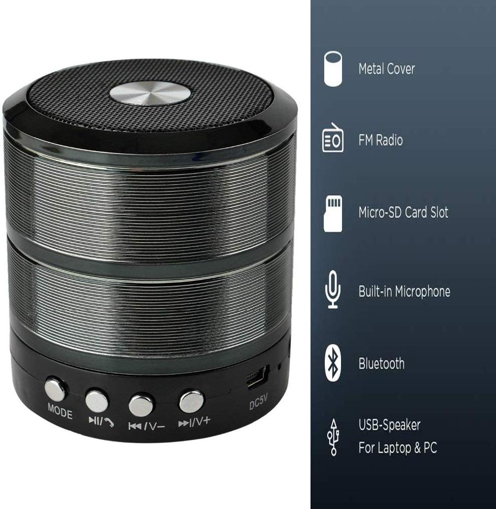 JSTBUY LABEL 5 Hour Long Lasting Play Time Mini 3.5 mm Aux Support, Micro SD Card Support Portable Bluetooth 4.1 Speaker with Mic