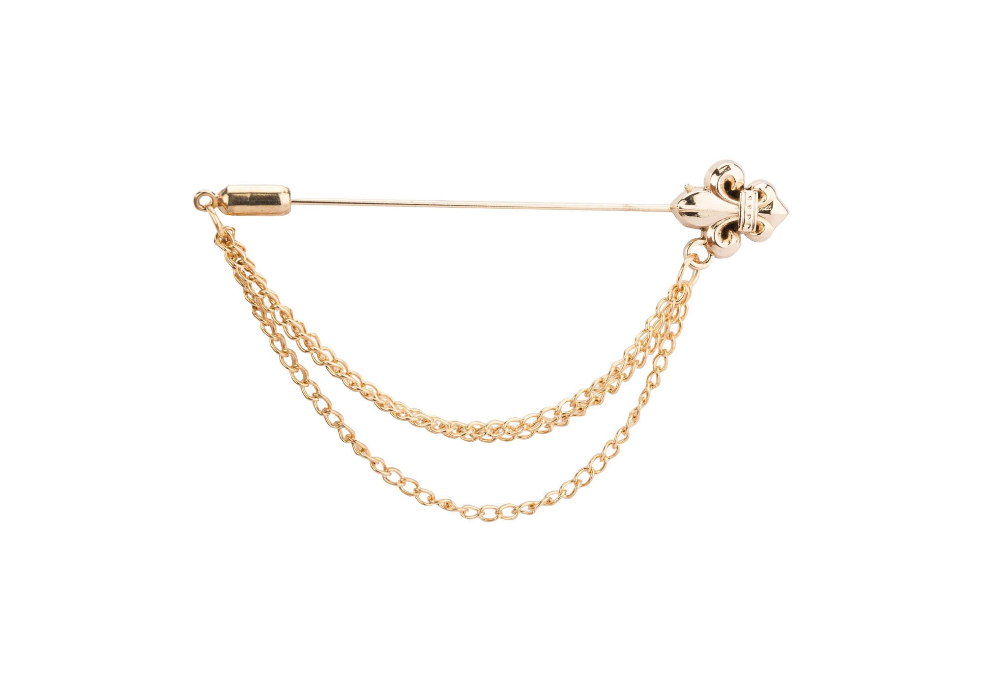 Knighthood Golden Scout Logo with 3 Layer Hanging Chain Lapel Pin Badge Coat Suit Wedding Gift Party Shirt Collar Accessories Brooch for Men Golden