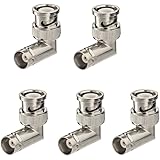 Eightwood 5pcs BNC Male to Female Elbow Right Angle Adapter 50ohm