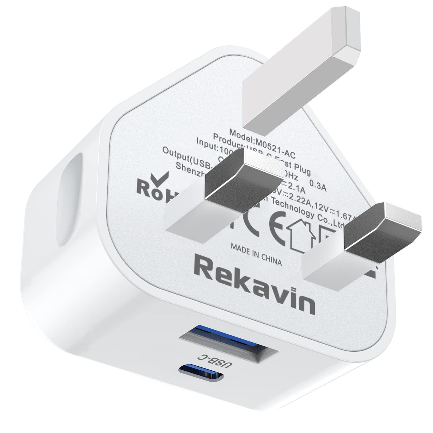 Rekavin Apple iPhone 14 Plug USB and C Fast Charge Plug, 20W Dual Port Type Wall Charger Micro UK Charging for 17/16/15/14 Pro/14 Pro Max/13/13 Pro/13 Max/12/12 Max/11 Pro/iPad
