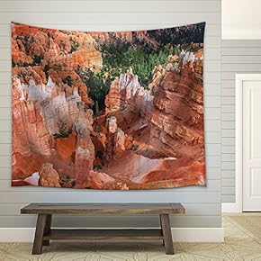 Geological Formation with Canyon Erosion and Sandstone - Fabric Wall Tapestry Home Decor - 51x60 inches