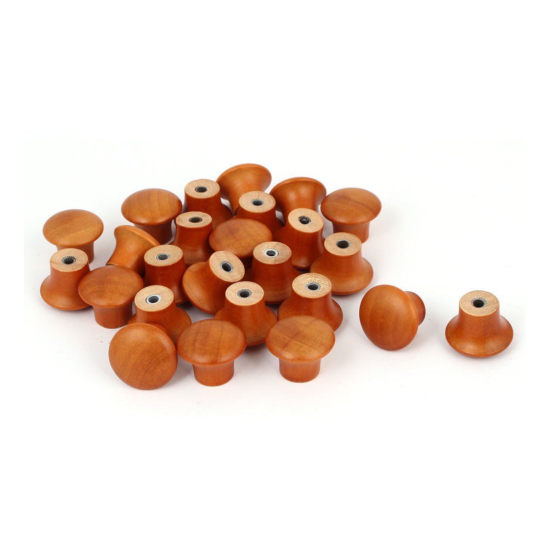 Sourcingmap Pre-drilled Wooden Door Drawer Cupboard 23x17mm Knobs Handles Brown for Dresser Drawer Wardrobe 25pcs