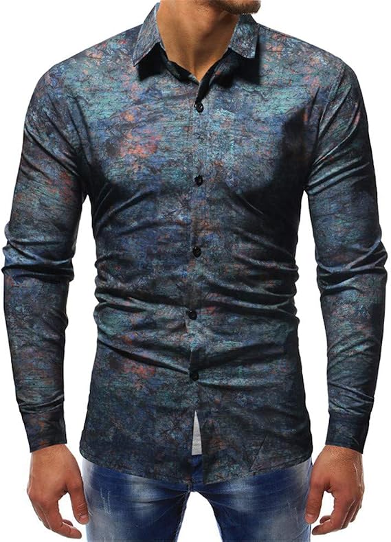Amazon Angelo アロハシャツ シャツ メンズ 男 長袖シャツ トップス 花柄シャツ 総柄シャツ 夏 秋 タイト スリム カジュアル プリントシャツ メンズファッション 服 オシャレシャツ プリント オシャレ シャツ 通販