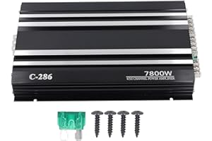 Car Amplifier 7800W 4 Channels Class AB Aluminum Alloy Pure Bass Power Amp for DC 12V Truck Boat UTV Motorcycle
