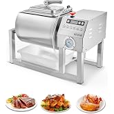 VEVOR Commercial Meat Tumbler Marinator, 20L Vacuum Tumbler Marinating Machine with Bidirectional Rotation and 3-Speed, Stainless Steel Vacuum Curing Machine for Chicken Steak Pork, Restaurant