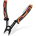 ValueMax Wire Stripper and Cutters, 10-22 AWG Wire Stripper Tool, 6-inch Flush Cutters with Safety Lock and Curved Bevel Design, Diagonal Side Cutters for Electronics, Jewelry, 3D Printing, and Crafts