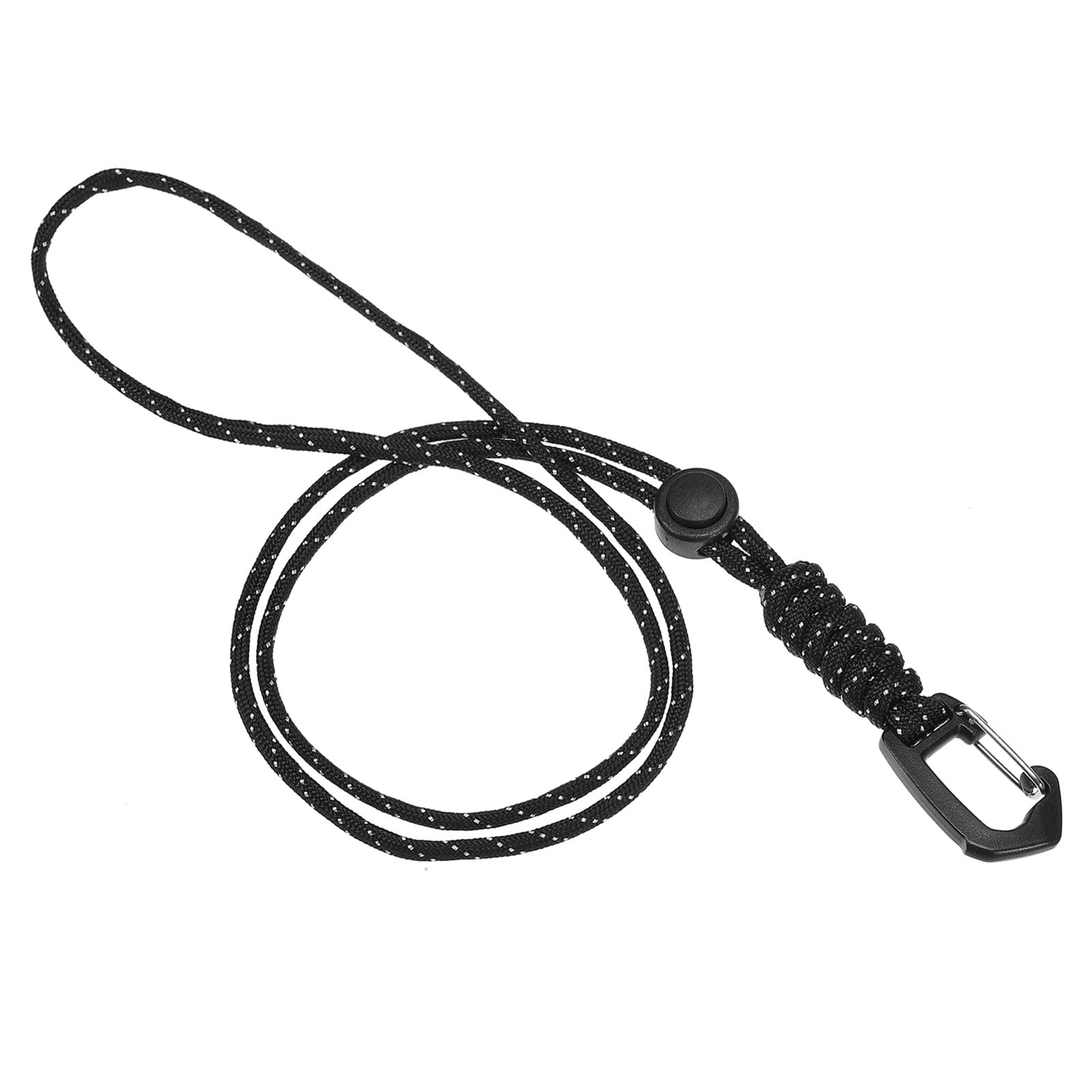 PATIKIL Badge Lanyard 18.8 Inch, Necklace Keychain Cord Metal Clasp Hook Ring Strap for Keys Whistle ID Card Badge Holder, Black White