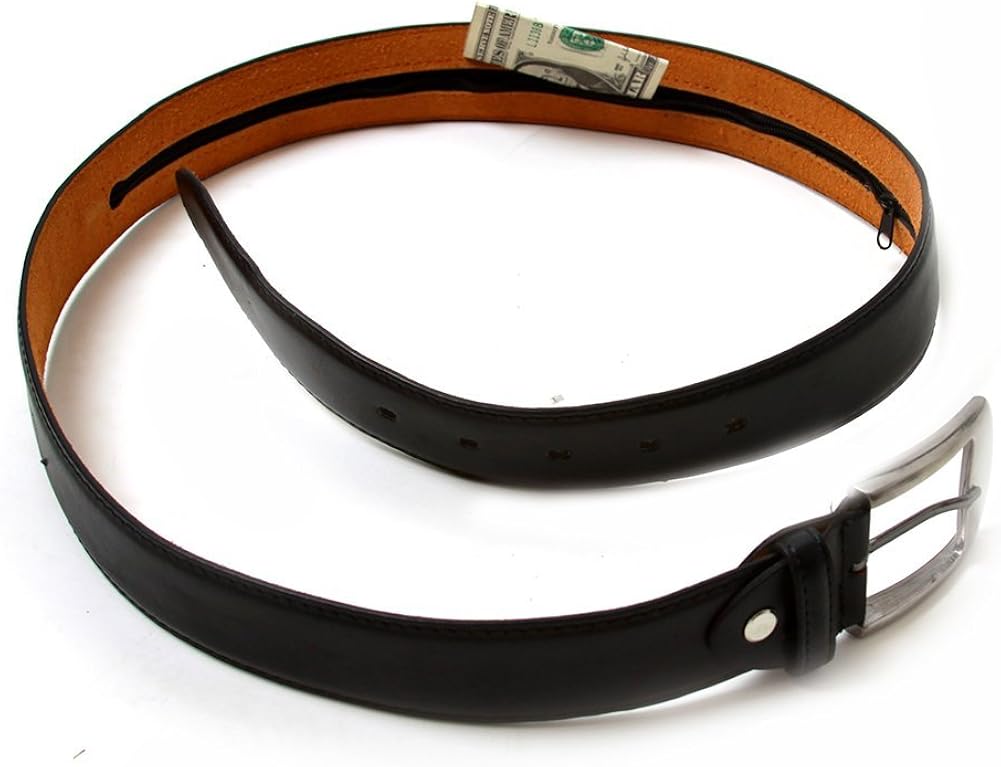 Leather Money Belt by BT (Black M) Travel Wallets