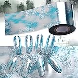 2 roll Holographic Sliver Snowflake Nail Foils White Snow Christmas Design Nail Art Transfer Foil Transfer Sticker Paper