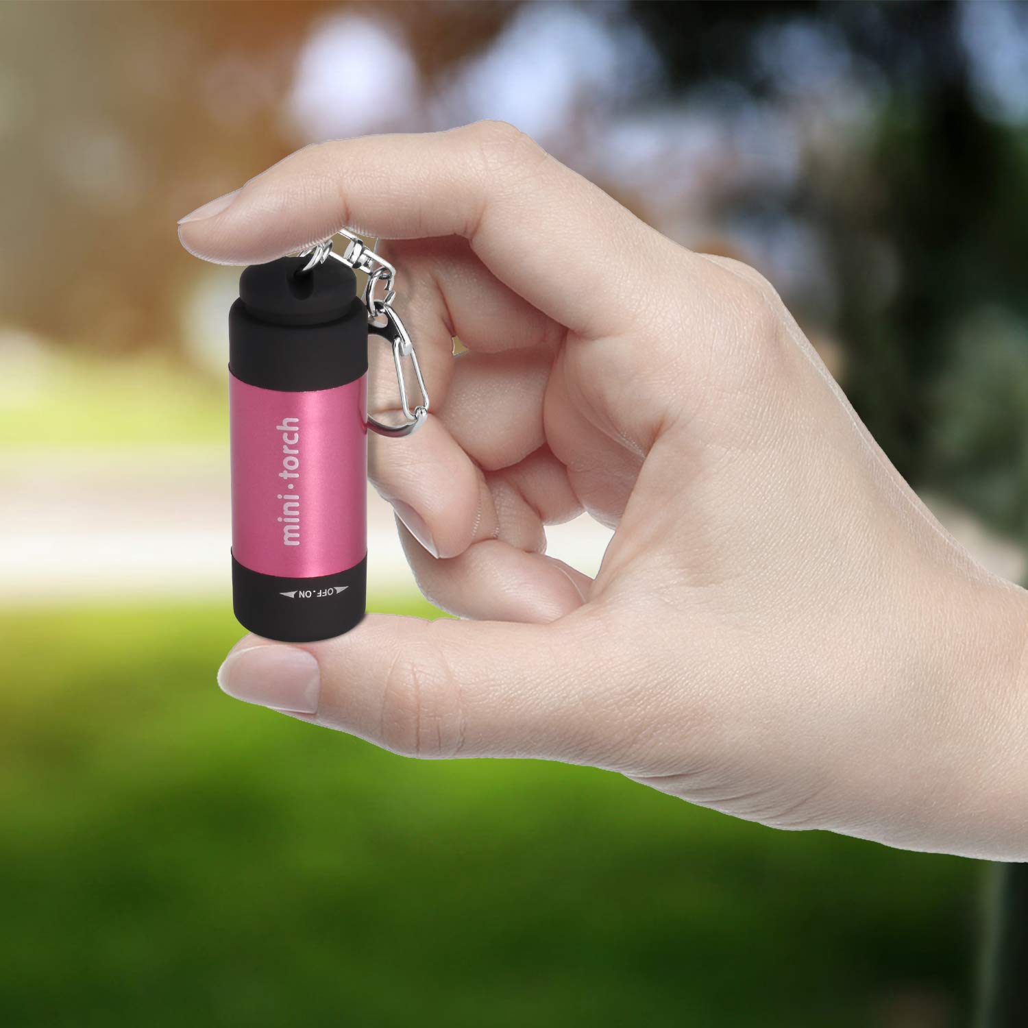 VICOUP 2 Pack LED Keychain Flashlight, Ultra Bright Key Ring Rechargeable Flashlight, Small, Mini, Assorted Colors … (Red)