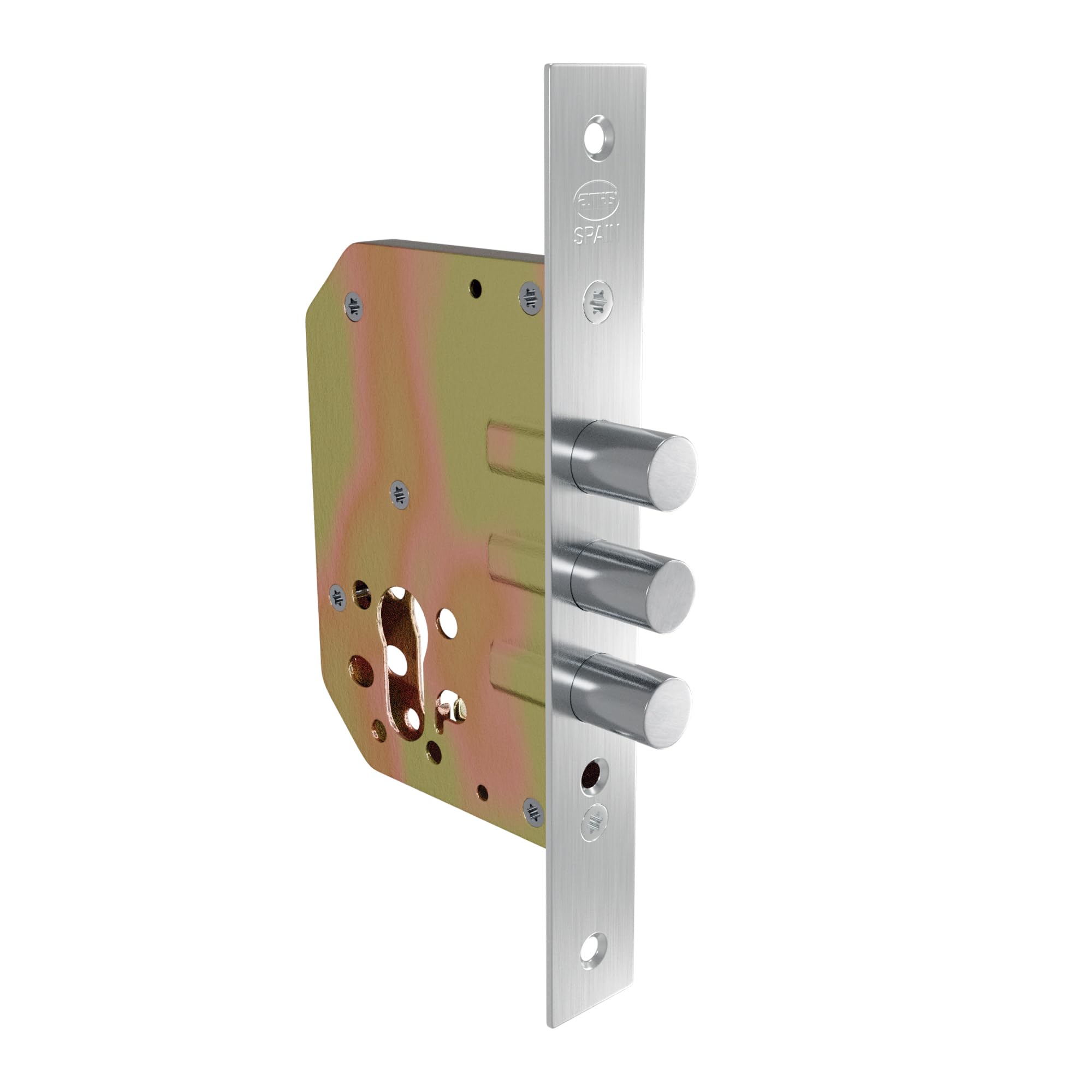 Amig - Mortice Lock with Bolts for Wooden Doors | 50 mm | Without Cylinder and Safety Shield | Stainless Steel | Matte | Includes Screws