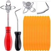 Rustark 12 Piece Windshield Installation Tools kit, 10 Piece Stick Setting Tool, 1 Piece Offset Windshield Installing Tool, 1 Piece Cotter Pin Puller for Installing Windshield Gaskets, Trim and Strips